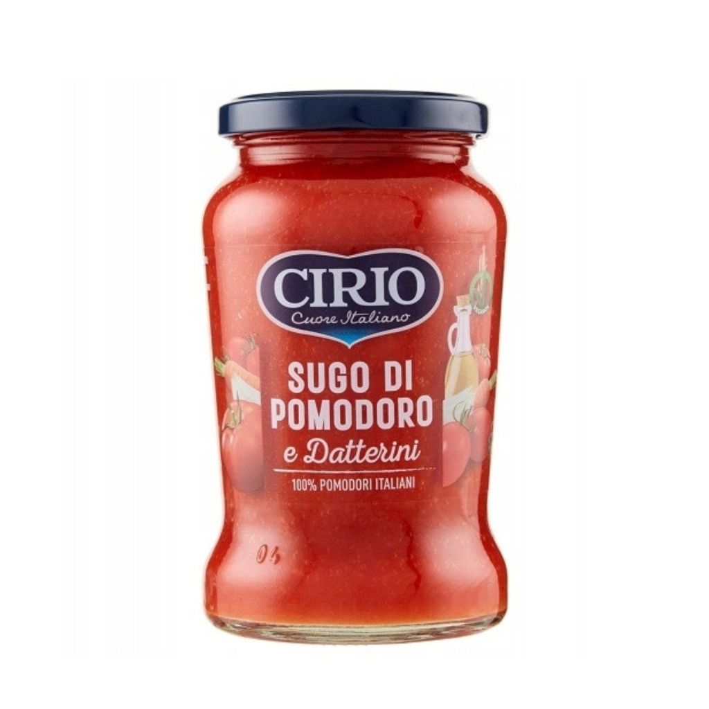 sos-pomidorowy-e-datterini-cirio-szalona-italia-wloskie-dania-na-wyciagniecie-reki-sosy-makarony-oliwa-sery-wino Sugo Pomodoro Datterini sos pomidorowy z oliwą z oliwek 350g Cirio - obrazek 1