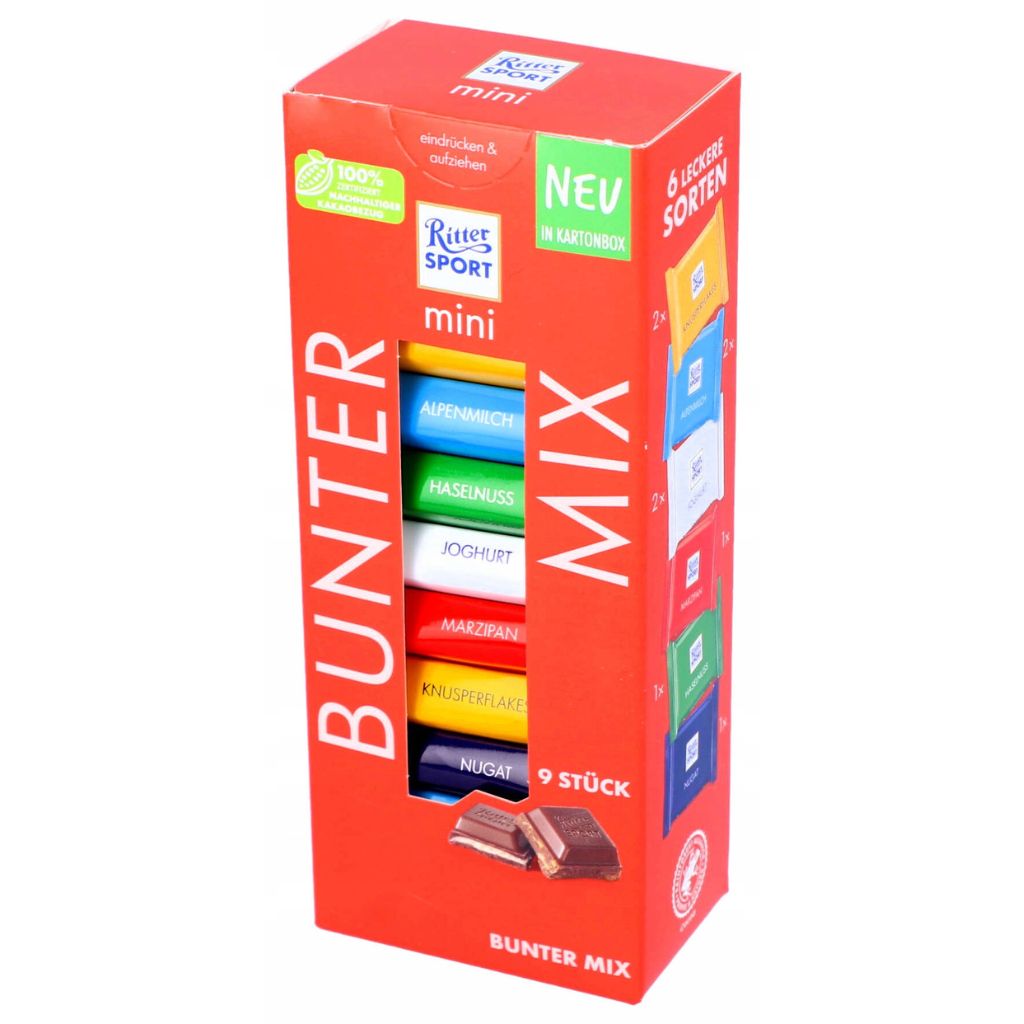 Czekoladki Bunter mix 6 smaków 150g RITTER SPORT - obrazek 1